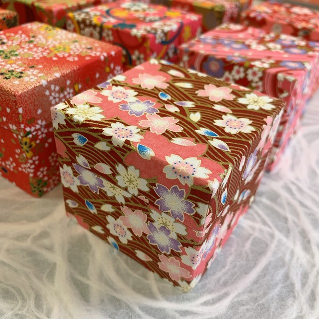 千代紙小箱 赤系 Origami Box Red 森田和紙オンラインショップ 倭紙の店