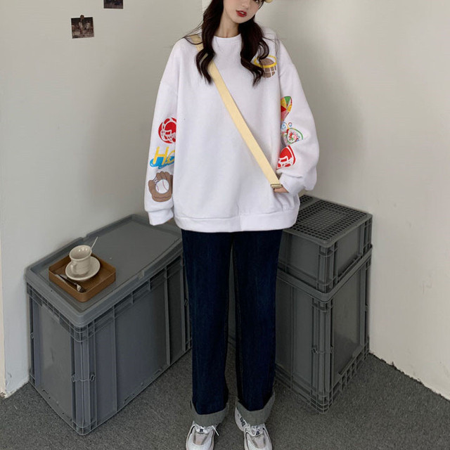 3色 Casual トレーナー スウェット レディース 裏起毛 おしゃれ 安い 韓国 プリント 秋冬 まるの樹 Fashion