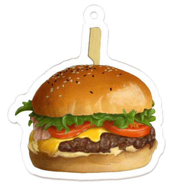 ハンバーガーのイラストのアクリルキーホルダー 絵描きのraddieyのお店