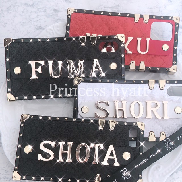 キルティング調trunk Case Call Me Love Iphone Case イニシャル オリジナル お名前 名入れ 携帯ケース Iphoneケース Princesshyatt 量産型地雷系原宿系パンクストリートブラック韓国系厚底リュック