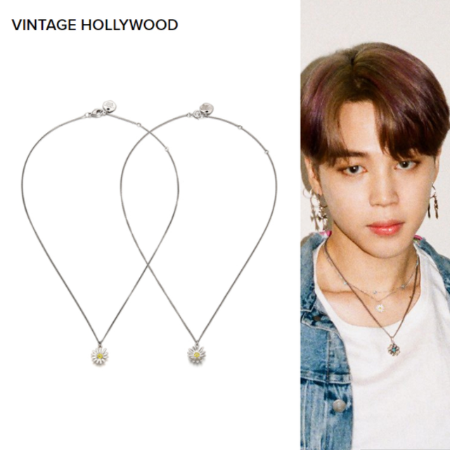 Vintage Hollywood 人気 Bts Jimij ジミン 着用 Dynamite Mini Daisy Necklace ニデイジーネックレス ジミン 韓国ファッション 日本未入荷アクセサリー Leadhope