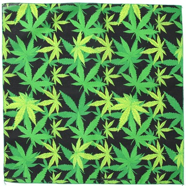 ハバハンク Hav A Hank ハブアハンク バンダナ カンナビス マリファナ レゲエ ブラック グリーン 葉っぱ 花柄 ペイズリー イベント ハンカチ 三角巾 ランチバッグ 弁当箱 風呂敷 雑貨 ヘアアクセ ストール アメリカ製 正方形 22インチ 55cm X 55cm Zakkaplusia