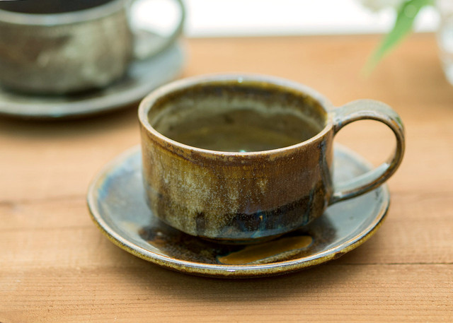 流し掛けコーヒーカップ&ソーサーA/鶴田季子