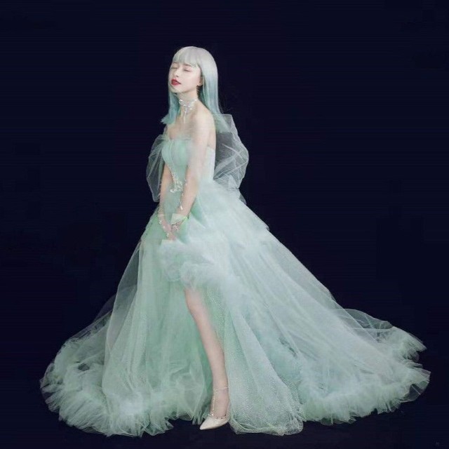 送料無料 新品 薄緑 高品質 カラードレス ベアトップ 前 挙式 二次会 プリンセスライン ウェディングドレス Albinofoundation Org