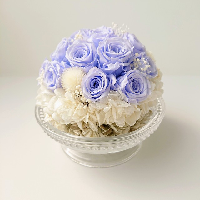 ブルームーン 青い月 シリーズ ローズボールスカイブルー プリザーブドフラワー プリザーブドフラワー Bonbonniere ボンボニエール