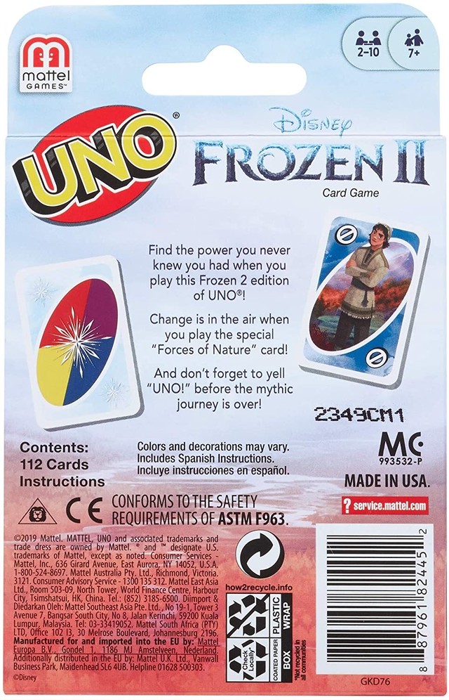 送料無料 Uno カードゲーム ウノ アナと雪の女王2 Uno Frozen2 トランプ アナ エルサ ディズニー Coco Anna