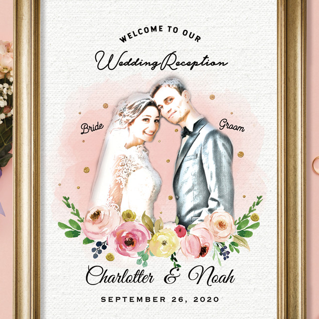 似顔絵 水彩スケッチ風ウェルカムボード Wedding Item Shop Marrow