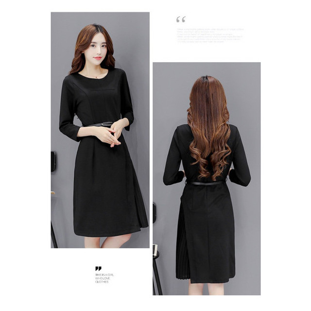 ワンピース 大きいサイズ 入学式 卒業式 ブラックフォーマル レディース ワンピース 喪服 女性 卒業式 ママ 入園式 通勤 Ol 長袖ワンピース 膝丈zc6819 Bianka
