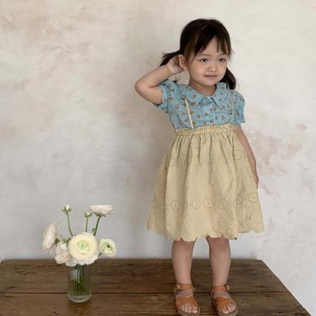 即納 Elroy Skirt 韓国子供服 肩ひもワンピース サロペットスカート Banana J こどもふく Select Shop Yourcloset 韓国子供服 海外子供服