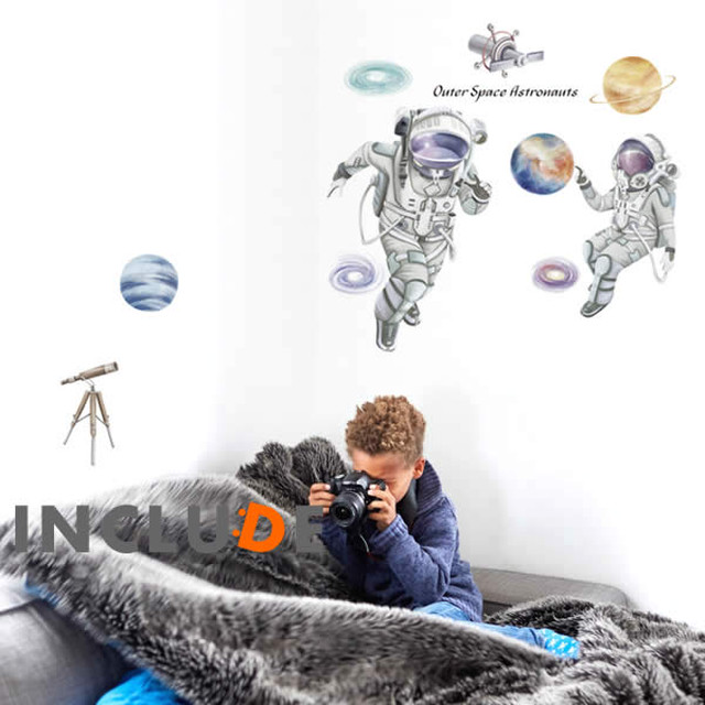 ウォールステッカー 宇宙飛行士 Astronaut コスモノート Jaxa ソユーズ 無重力 無重量 楽しい 飛べる 浮きすぎ 宇宙空間 おもしろ科学 宇宙でダッシュ Kabe Kawaii