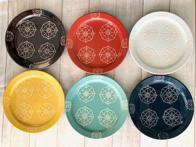 【波佐見焼】【藍染窯】【ステッチ】【プレート180】 波佐見焼 中皿 カラフル かわいい