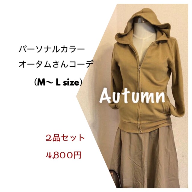 オータム 秋 M L 2品セット パーソナルカラー パーソナルコーデno 33 パーソナルコーデ パーソナルカラー サマー ウインター スプリング オータム スプリング オータム