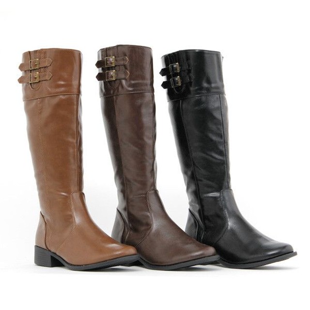 ジョッキーブーツ ブーツ レディースシューズ レディースファッション 靴 冬ブーツ 2連ベルト付き ロングブーツ ローヒール ほどよい高さ 安定感抜群 楽ちん ゆとりある 筒丈 ブーツインコーデ カジュアル キレイめ 幅広いコーデ 3013 Tre Fiore