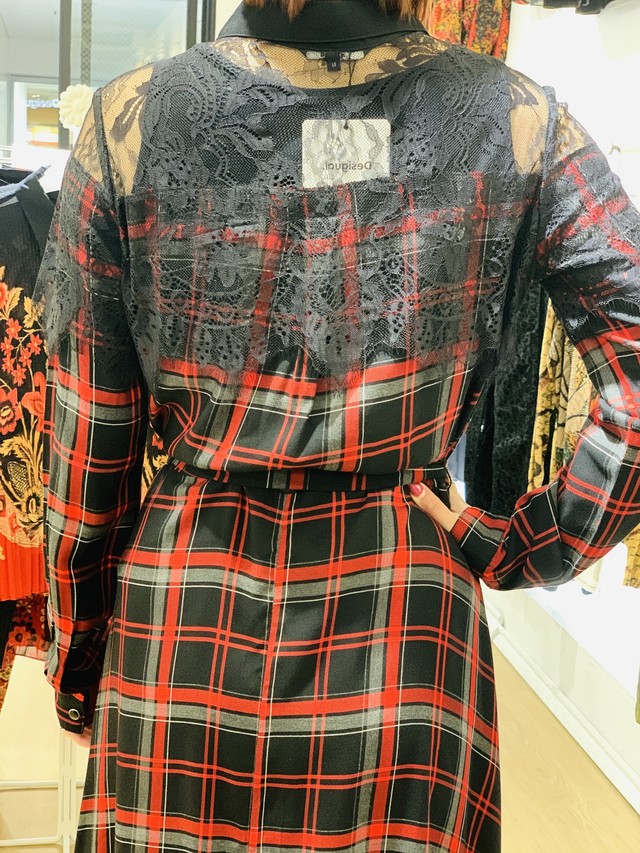Desigual デシグアル タータンチェックシャツワンピース Quick Desigual