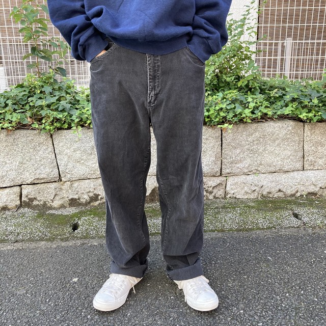 コーズパンツ 太畝 コーデュロイパンツ 黒 34 32 Slut Albatross Vintage