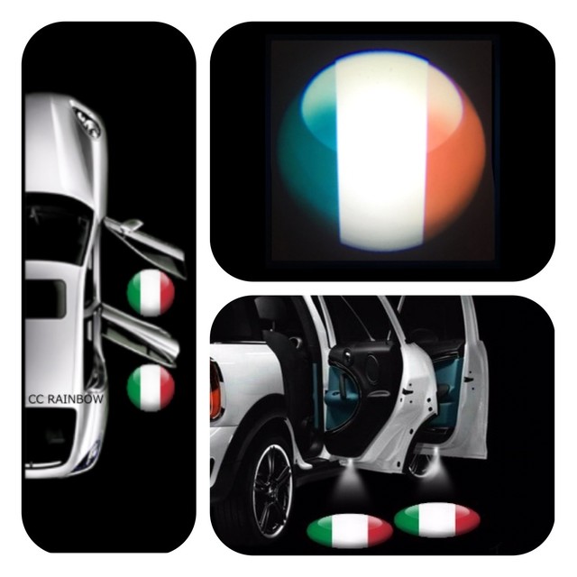 イタリア ウェルカームランプ フィルムセット ２個入り カーテシランプ カーテシーライト 車ドア Led Welcarome Light Film Italia アルファロメオ アバルト Cc Rainbow