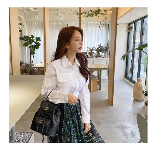 セットアップ レディース 40代 韓国 スーツ スカート コーデ 30代 マキシ丈 長袖 プリント 襟 シャツ およばれ フレアスカート カジュアル ゆったり 白 春夏 大きいサイズ おしゃれ Dress No Sato