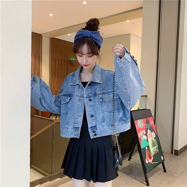 レディース アウター 春秋 アウター レディース デニム ジャケット ｇジャン シングルブレスト ショート丈 オーバーサイズ ビッグシルエット バットスリーブ ジャケット シンプル カジュアル おしゃれ メンズライク お出かけ デート 通勤 通学 学生 キャンパス 旅行