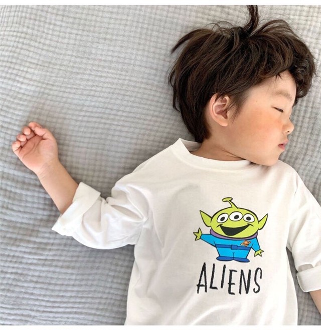 Kids Baby 送料無料 数量限定 トイ ストーリー ロンt 長袖tシャツ ウッディ バズ リトルグリーンメン 子供服 キッズ服 ベビー服 トイストーリー 韓国 子供服 春服 夏服 Tシャツ カットソー トップス Luana