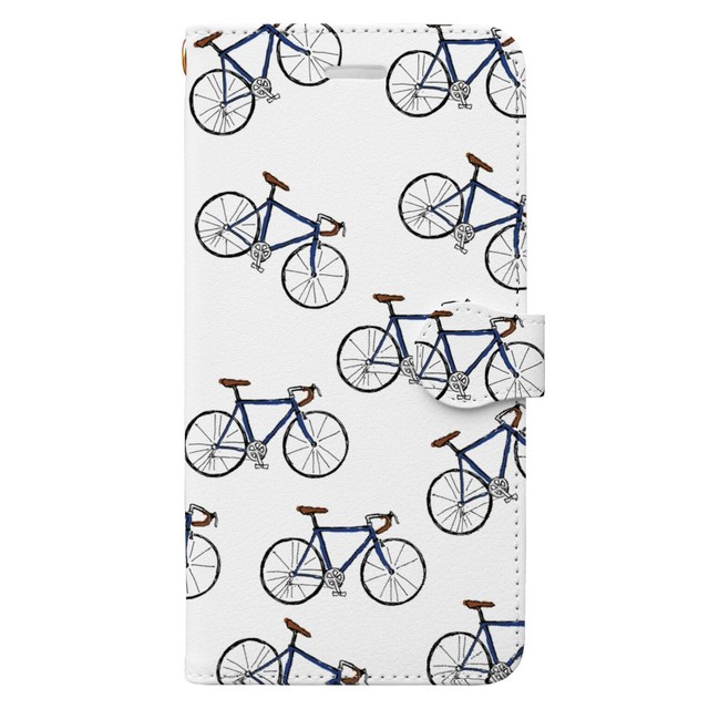 ロードバイクイラストスマホカバー 手帳タイプ Gallerytaimu