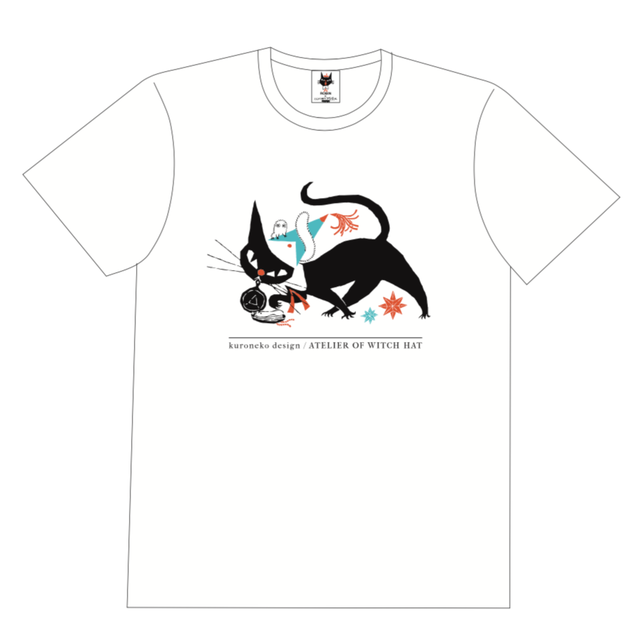 とんがり帽子のアトリエ×黒ねこ意匠 Tシャツ