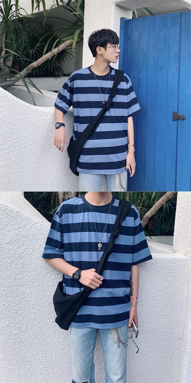 Lappsterメンズストリートストライプtシャツ夏メンズおかしいヒップホップルーズtシャツ男性ヴィンテージtシャツイエロートップス サマー 夏物 ビンテージ Lappster公式ストア Efect