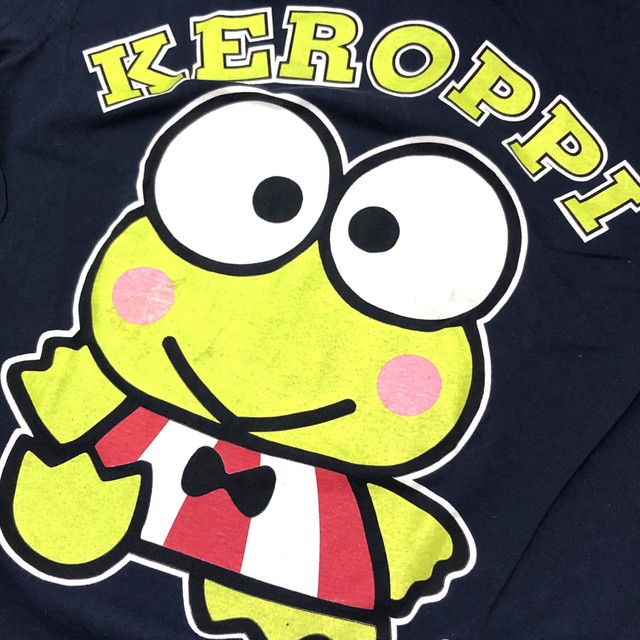 90s Sanrio Keroppi サンリオ けろけろけろっぴ プリント半袖tシャツ Us企画 ネイビー 都町の古着屋 Charkha Bazaar チャルカバザール