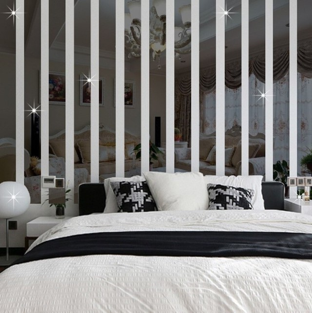 細長 ミラー壁紙 10枚セット シールタイプ ウォールミラー はがせる Diy かわいい おしゃれ 補修 ラグジュアリー 北欧 輸入壁紙 賃貸 壁紙 背景 プレゼント 贈物 シンプル ベッドルーム リビング お洒落 防水 リメイク リフォーム Aio Online Store