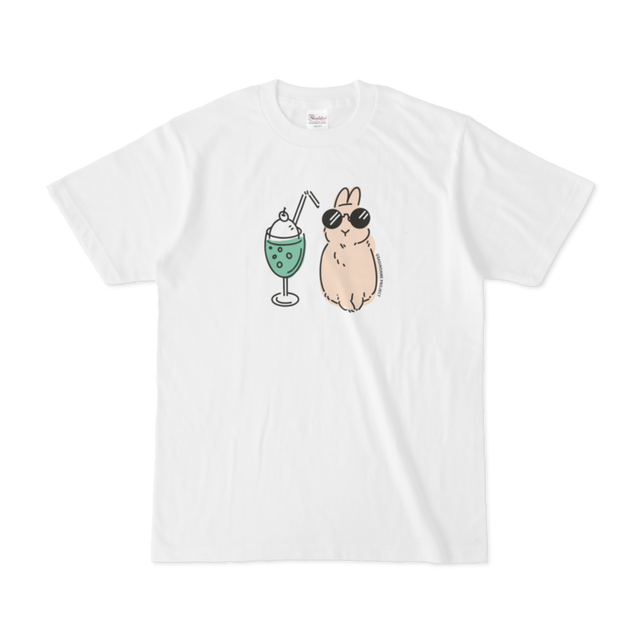 うさぎとクリームソーダtシャツ Ame うさぎのデザイン雑貨専門ストア