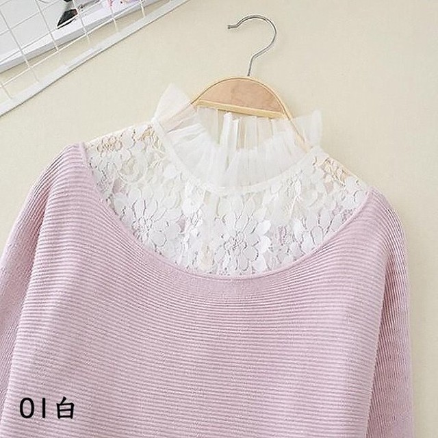 つけ襟 付け襟 可愛い レース 花柄 透け フリル ハイネック レディース シャツ ツケエリ ホワイト ブラック 女性 かわいい エリ 襟 スタンドカラー 透明 清楚 456a1 A B