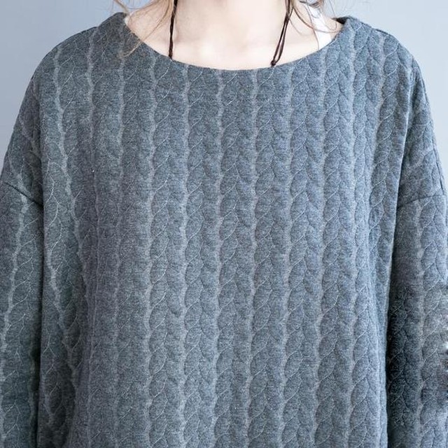 秋冬新作 長袖 クルーネック ミディアム丈ワンピース ゆったり 無地 秋物 秋ワンピース 秋冬 お出かけ 日常 カジュアル 大きいサイズ 30代 40代 50代 韓国レディース キッズファッション Londonbridge ロンドンブリッジ