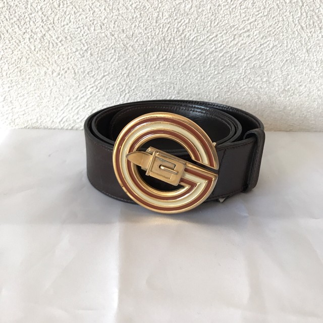 希少 グッチ ヴィンテージ レザーベルト バックル メンズ レディース Aspiration01