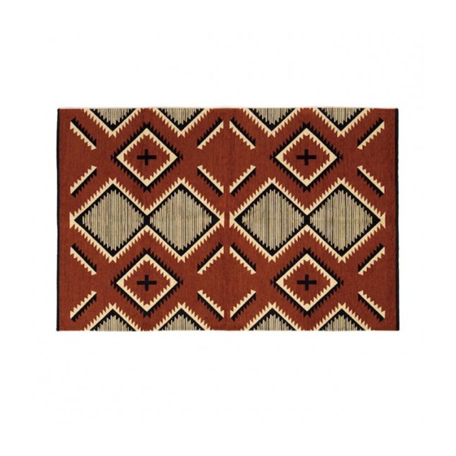 RugRu|NATIVE RUG -BURGUNDY-