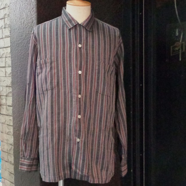 50 60 S Stripe Patterned Open Collar Shirt 50 60年代 ストライプ柄 開襟シャツ Small Change ヴィンテージ 古着 Smallchange スモールチェンジ