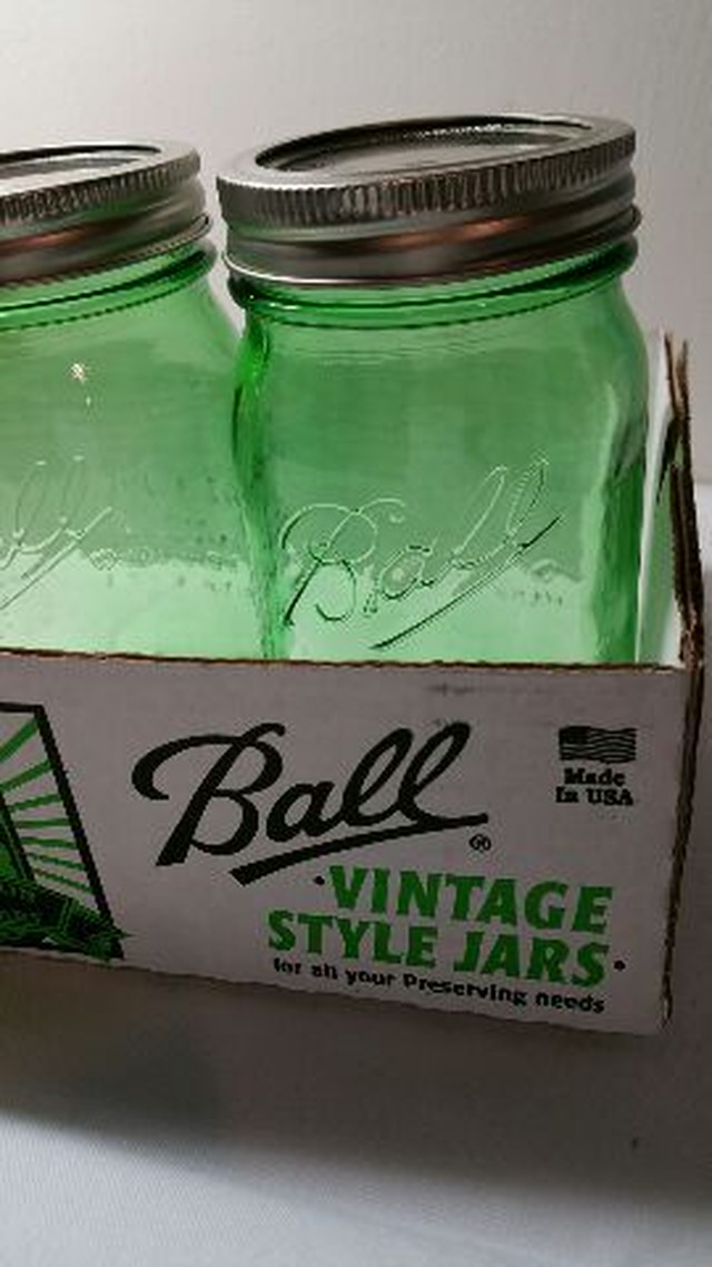 ヴィンテージ Ball メイソンジャー ヴィンテージグリーン レギュラーマウス480ml 32 4zacca Herb