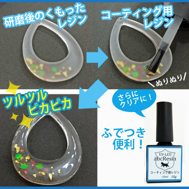 価格改定 Abcレジン低粘度タイプクリア10g 1本 マニキュアボトル 筆付きボトルで便利 Abc500en