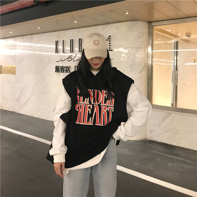 カジュアル ベストパーカー ゆったり ロゴ 秋冬 フェミニン レディース メンズライク 袖なし 着回し デイリー おしゃれ 原宿系 10代 代 Ptnym2132 Shop Suba