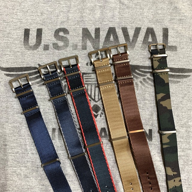 DELUXE NYLON NATO TYPE WATCH STRAP / Olive Drab color Naval Watch Swiss