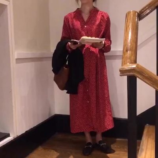 ポルカドットワンピース 赤色 Selectshop Switch