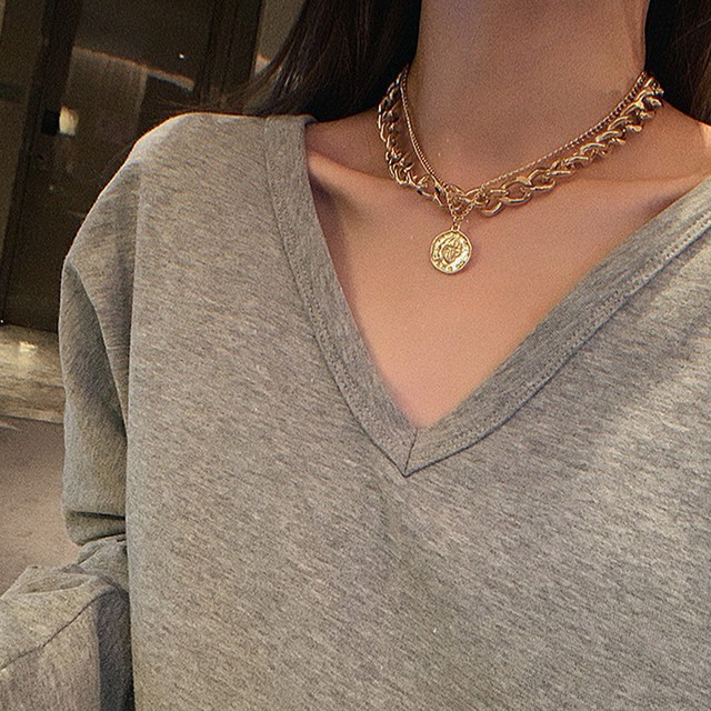 ネックレス 太幅 メタル 大人カジュアル ボリューム チェーンチョーカー レディース 韓国 ファッション アクセサリー ゴールド ボリューム チェーンチョーカー レディース 韓国 ファッション アクセサリー ゴールド Roprot ロプロット ファッション レディース