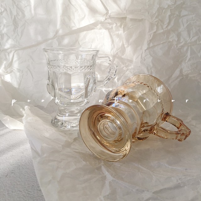 即納 ガラスカップ２点set カップ お洒落 ナチュラル 小物 コップ 大人可愛い 食器 ガラス製 シンプル 韓国 北欧 モノトーン 海外雑貨 インテリア Peche ペシェ