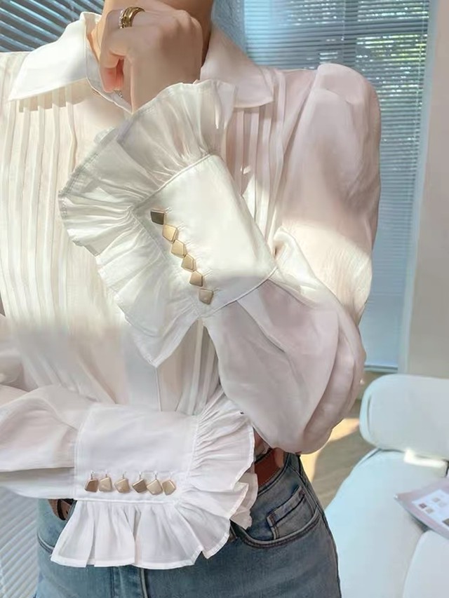 arm volume frill blouse
