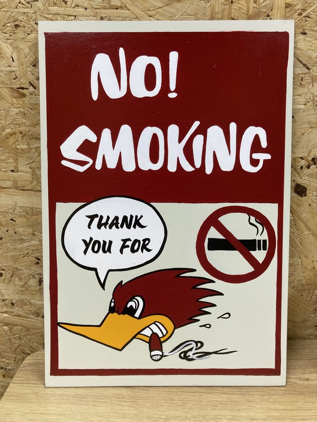 Nosmoking ウッディウッドペッカー 看板 アメリカンボード Noah