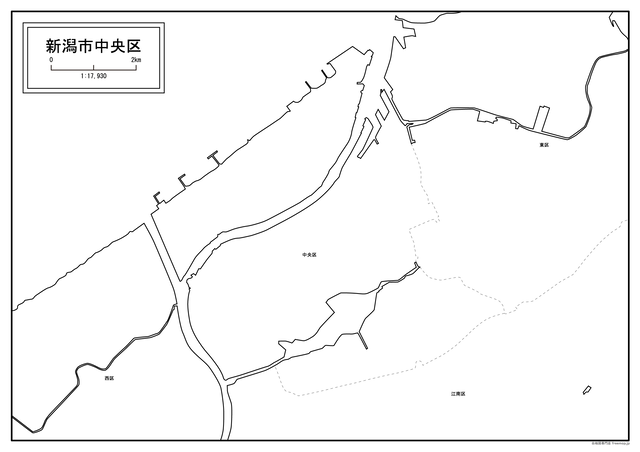 新潟県新潟市と8区セット Aiファイル 白地図専門店