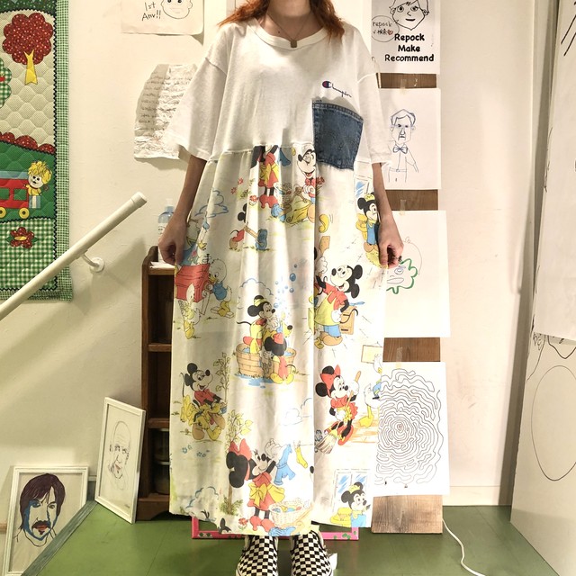 リメイク Campion Disney Tシャツワンピース Repock Make Recommend