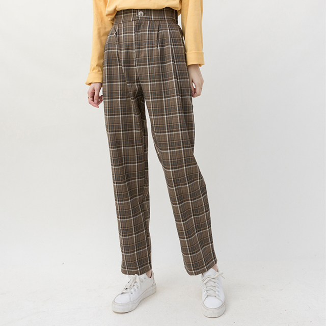 〈カフェシリーズ〉レトロチェックカフェパンツ 【rétro check cafe pants】