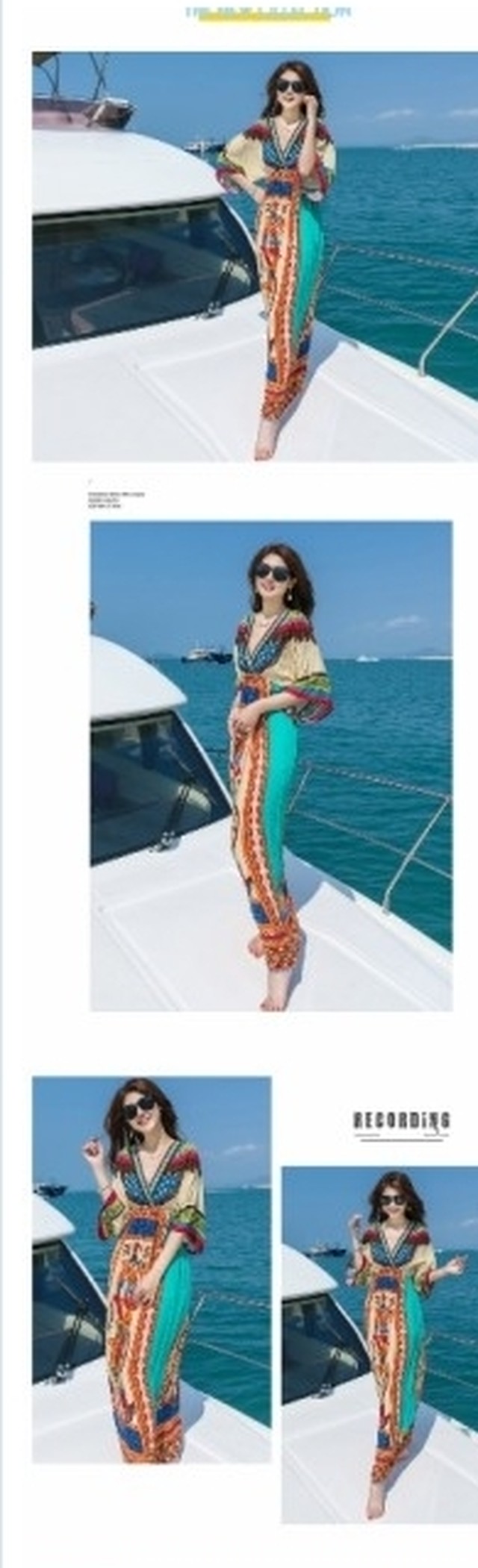 花柄 ロングワンピース 長袖 ワンピース レディース エスニックワンピース ボヘミアンワンピース ロング ワンピ半袖 Vネック ウエストゴ Basecamp49