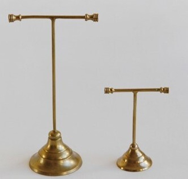 真鍮アクセサリーt字スタンド Brass素材 サイズ２種類各３個入り Si Packagebox