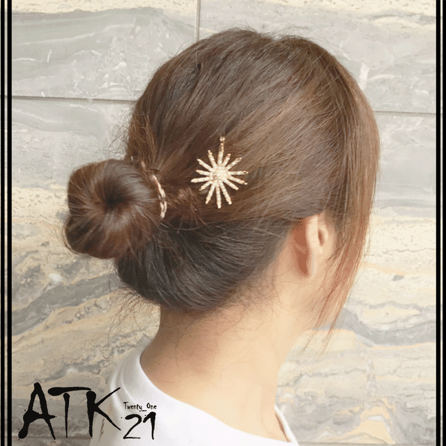 フラワーモチーフ パール ゴールド ヘアピン 簡単ヘアアレンジ 髪どめ 前髪 レディース ヘアアクセサリー Ha Atk21