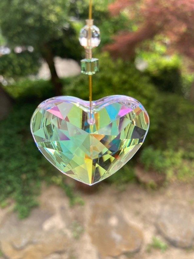 サンキャッチャー ハート型 オーロラ ｂ ４0ｍｍ Leaf House